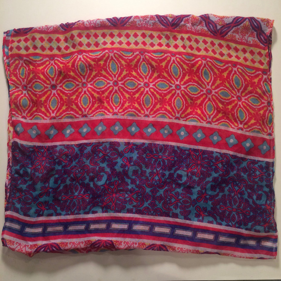 Multicolored Womens OS Infinity Scarf Wrap Hijab - Picture 2 of 2